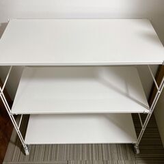 無印良品 スチールユニットシェルフ スチールラック 3段 キャスター付き ライトグレーの画像