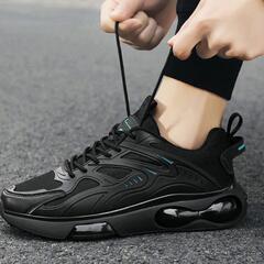 メンズ スニーカー 厚底 ミドルカット ランニングシューズ 26.5cmの画像