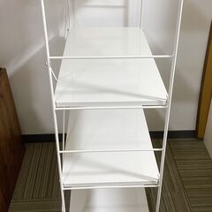 M699　無印良品 スチールユニットシェルフ スチールラック 4段  ライトグレーの画像