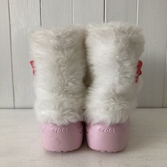 crocs クロックス ファー ボアブーツ 子ども キッズ 20-22cmピンクの画像