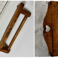 アメリカンカントリー木製　ハート型　壁掛けタオル掛け　インテリアの画像