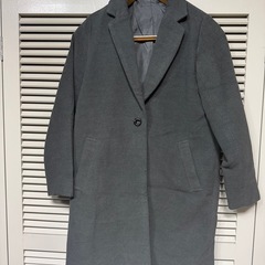 レディース チェスターコート M ダークグレー シンプル 秋冬 通勤 きれいめの画像