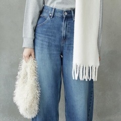 ユニクロ　スフレヤーンチャンキーストール　オフホワイト　今期のものですの画像