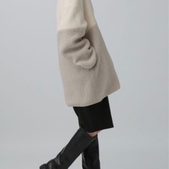 レプシィム　LEPSIM 切り替えライトボアコート　アイボリーの画像