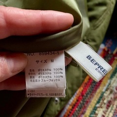 フード付き綿入りキルティングコートの画像