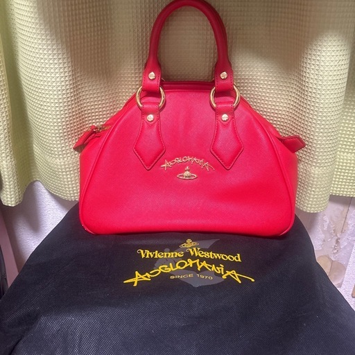 【希少品】ヴィヴィアンウエストウッド ヤスミン ハンドバッグ 牛革 レッド 赤 Vivienne Westwood（ヴィヴィアンウエストウッド） 並行輸入