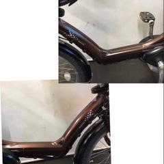 1年保証 ブリヂストン　20インチ　子供乗せ　茶色　3人乗り 電動アシスト自転車の画像