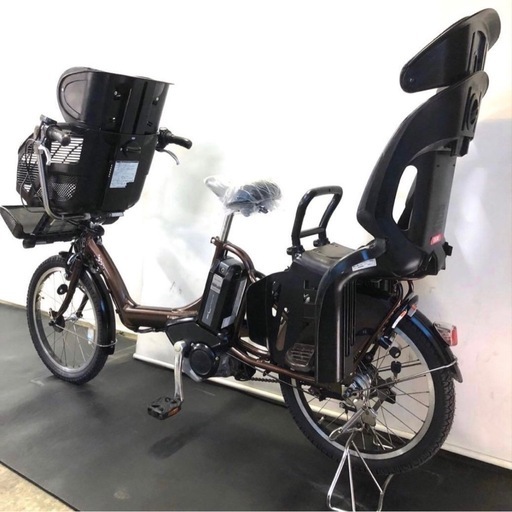 1年保証 ブリヂストン20インチ子供乗せ茶色3人乗り 電動アシスト自転車