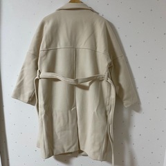 【メンズ】ベルト付き ロングコート ホワイト S 着回し抜群の画像