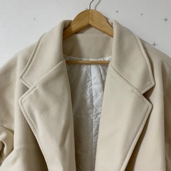 【メンズ】ベルト付き ロングコート ホワイト S 着回し抜群の画像