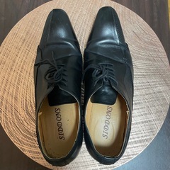 本革ビジネスシューズ黒外羽根40使用感ありメンズの画像