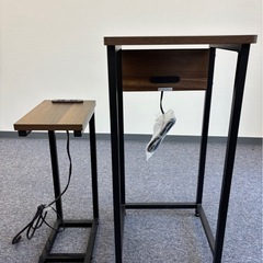 【2点セット】 受付電話台2口コンセント付き　サイドテーブルの画像