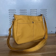 値下げしました‼️【ハンドメイド】帆布ショルダーバッグ マスタード 1226新品未使用の画像