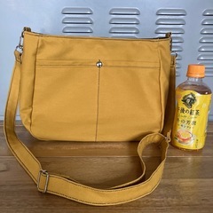 値下げしました‼️【ハンドメイド】帆布ショルダーバッグ マスタード 1226新品未使用の画像