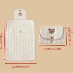 新品オムツ替えシート　くま/防水/大判/丸洗いシートの画像