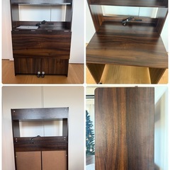 収納付き折りたたみデスクの画像