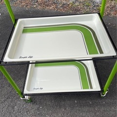 新品未使用　 キッチンワゴン　お値下げ不可　昭和レトロ　グリーン　昭和の画像