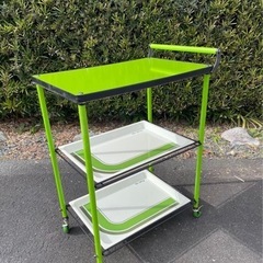 新品未使用　 キッチンワゴン　お値下げ不可　昭和レトロ　グリーン　昭和の画像