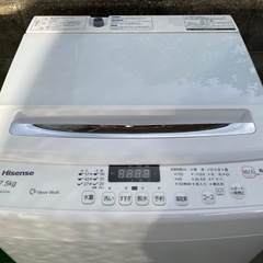 洗濯機　Hisense  7.5kg  HW-G75A  2019年製の画像