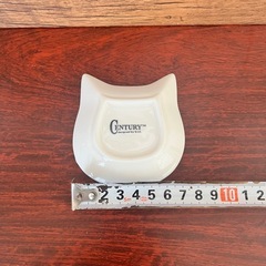 【中古】猫のお顔　小皿2枚の画像