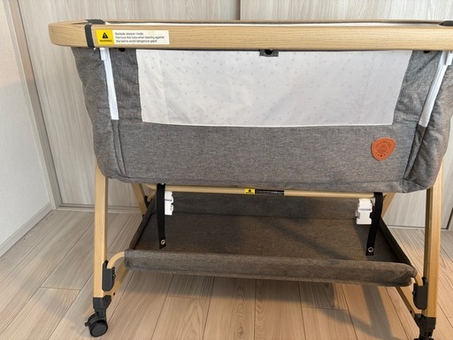 【美品】2023年購入　HZDMJベビーベッド グレー