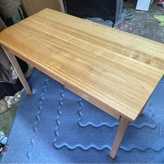 【リサイクルサービス八光】幅110　木製デスク 引き出し2杯・便利なサイドフック付き！の画像