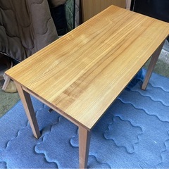 【リサイクルサービス八光】幅110　木製デスク 引き出し2杯・便利なサイドフック付き！の画像