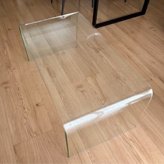 【美品】IDC 大塚家具 コンチネンタルファニチャー ガラステーブル リビングテーブルの画像