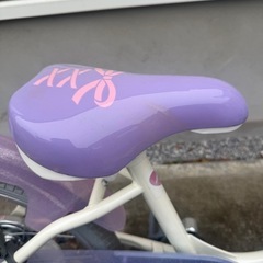 自転車　18インチ　 女児　ラプンツェル　状態良　ヘルメット、膝・肘サポーター付き  の画像