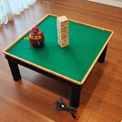 大人気！先着順! 　新品こたつ77角　無垢材　ナチュラル　リバーシブル天板　ゲームボード付き　麻雀卓の画像