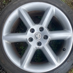 希少】日産 Z33 フェアレディZ 前期純正 18インチ アルミホイール 4本セット 8J+30 / 8.5J+33の画像