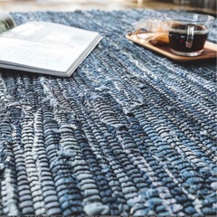 ラグマット 2畳 ラグ 床暖房対応 ホットカーペット対応　デニム　 の画像