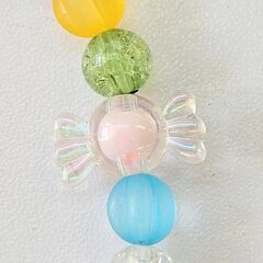 ハンドメイド カラフルビーズ ブレスレット 星モチーフ ゆめかわ 可愛い アクセサリーの画像