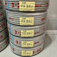 BY 10巻まとめ売り VVF 3×2.0mm カワイ電線 100m '25年製 ケーブル 41224Y01の画像