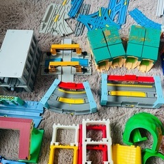 プラレール レール パーツ 駅 トンネル 転車台 まとめての画像