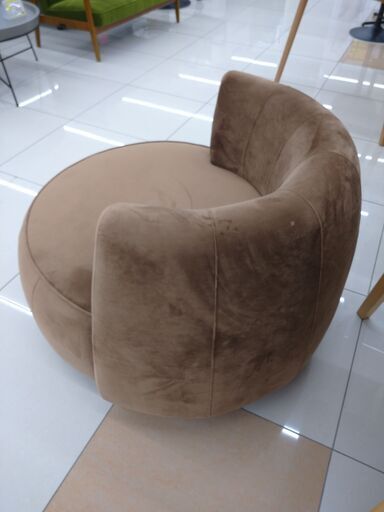 ★「ジモティを見た」で5％OFF★?NOCE?1Pソファ?CIRCLE?ベルベット?No.3349