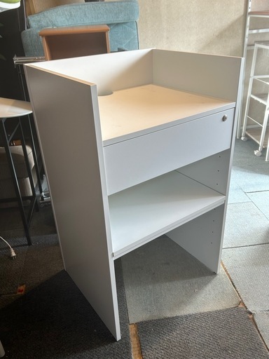 【中古】レジカウンター レジカウンター 小天板タイプ 幅180cm ラスティック柄〔ストエキ