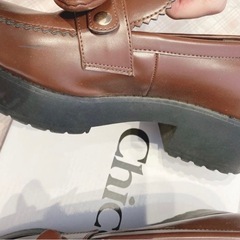 お譲り先決まりました！Heather ブラウン ローファー 厚底 リボン付き ガーリーの画像