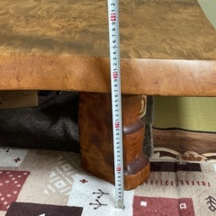 天然木 一枚板風 座卓／ローテーブル 重厚感・存在感抜群の画像