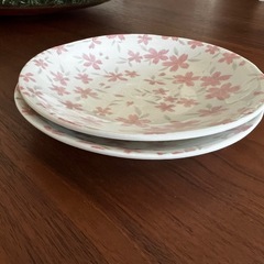 桜柄　小さなプレートx2の画像