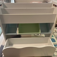 【決まりました】絵本　おもちゃ収納　ラック 棚 キャスター付き 絵本棚　本棚　おもちゃ箱　玩具箱の画像