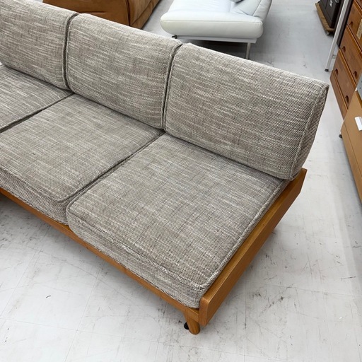 【超美品‼️】定価162,800円♪ ウニコ 180cm幅3人掛けソファ(アルベロ) オットマン付き チークカラー♪