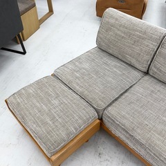 【超美品‼️】定価162,800円♪ ウニコ 180cm幅3人掛けソファ(アルベロ) オットマン付き チークカラー♪の画像