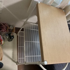 キッチン用 スチールラック 木製天板付き 作業台・収納棚 の画像