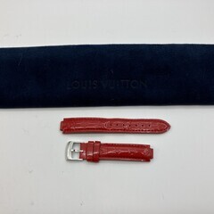 LOUIS VUITTON ヴェルニ 時計 ベルト 本革 フランス製 赤 レッド 14mm 純正 R4262 9805の画像