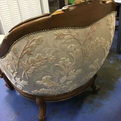 ★リユースのサカイ横浜南店★YM1745  アンティーク調一人掛けソファ ホワイト W100×D90×H91 クリーニング済みの画像