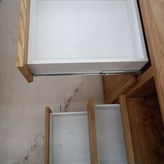 リユースのサカイ栃木店★ジモティ割あり★ 隈木工所 レンジ台 ライトブラウン W80×D46.5×H90 クリーニング済み TC12144の画像