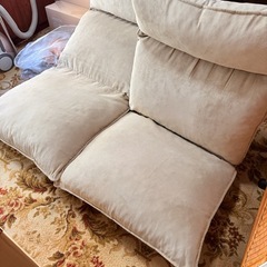 ニトリ  2人掛け布張りリクライニングローソファ(アウロス2 BE)の画像