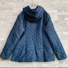 何でもコーデしやすいデニム調 キルティング ジャケット 秋服 Mの画像