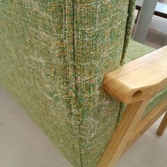 リユースのサカイ栃木店★ジモティ割あり★  ソファー グリーン W155×D63×H70 クリーニング済み TC12148の画像